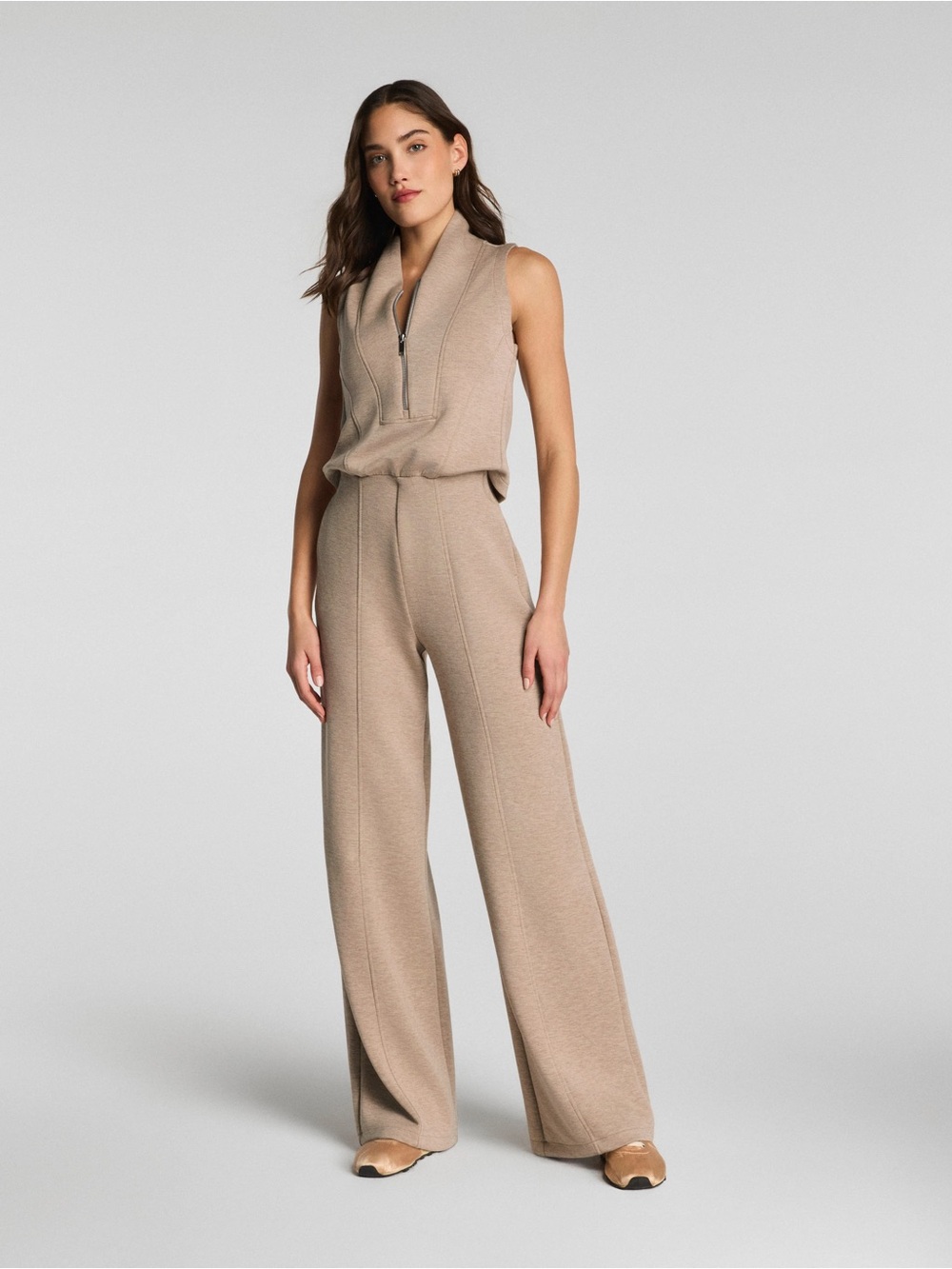 Spanx AirEssentials Quarter Zip Sleeveless Jumpsuit